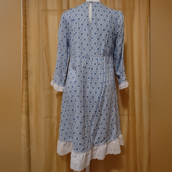 NWT Women's As U Wish blue/whitedress with eyelet trim. Size Small. - Picture 4 of 9